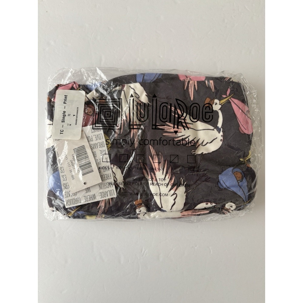 New LuLaRoe TC Tall & Curvy Black Baby Stork Shower Leggings